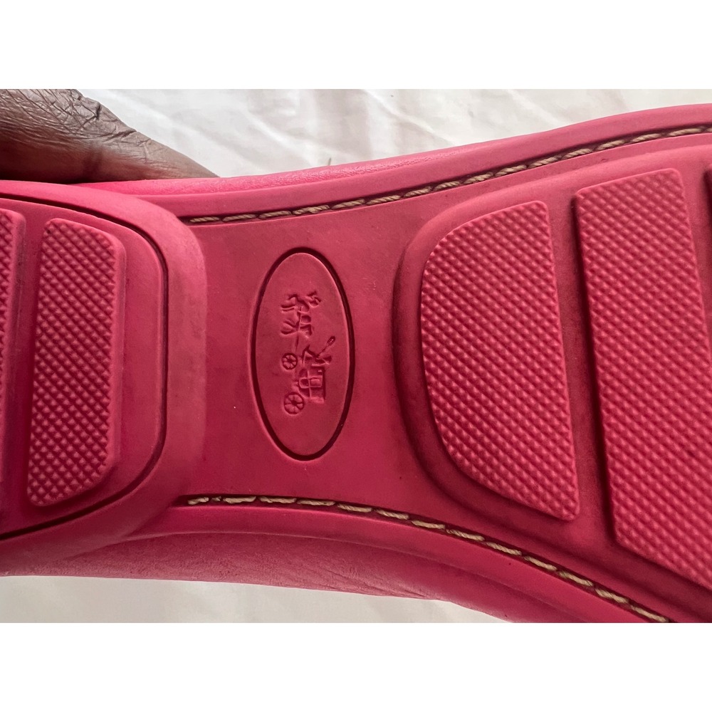Coach Olympia Pink Pebbled Leather Loafers Gold Hardware Drivers Women's 8.5B - Picture 7 of 9